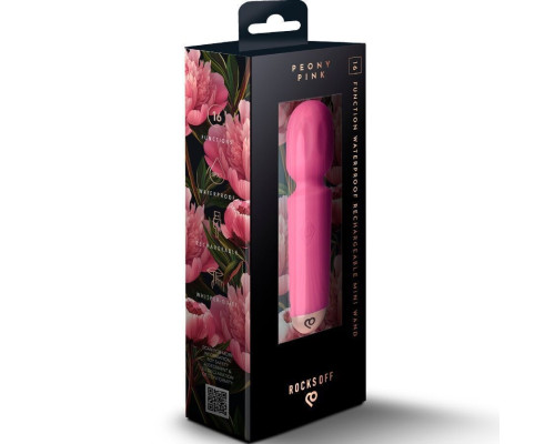Вібромасажер Rocks Off Mini Wand Peony Pink, 16 режимів