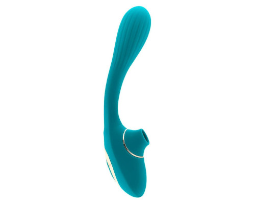 Вібратор S Pleasures Dual Suction - Turquoise