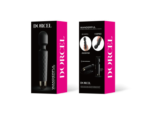 Мінівібромасажер Dorcel Wand Wanderful Black потужний, водонепроникний, 18 режимів роботи