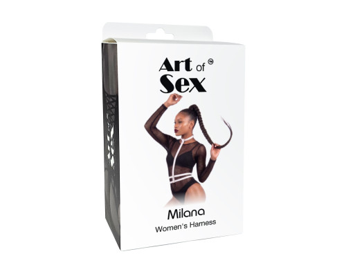 Жіноча портупея Art of Sex - Milana, екошкіра, розмір XS-2XL, колір червоний