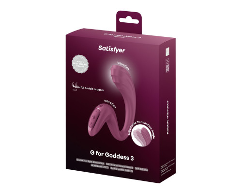 Вагінально-кліторальний вібратор Satisfyer G for Goddess 3 Wine Red (м'яте паковання!!!)