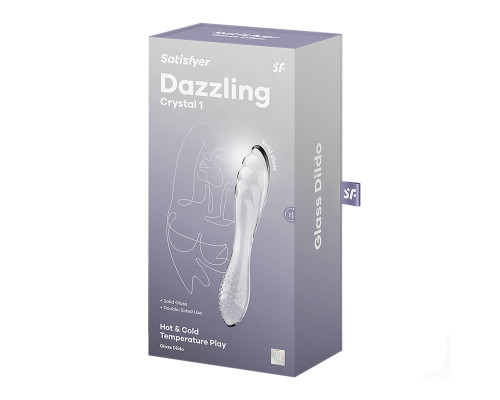 Двосторонній скляний дилдо Satisfyer Dazzling Crystal 1 Transparent (м'яте паковання!!!)