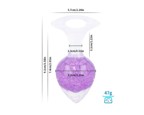 Анальна пробка Liebe Seele Heart-shaped Crystal Anal Plug - Purple Small