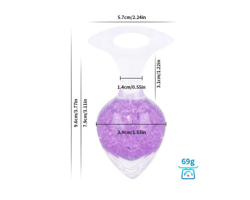 Анальна пробка Liebe Seele Heart-shaped Crystal Anal Plug - Purple Medium