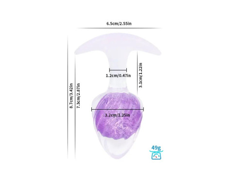 Анальна пробка Liebe Seele Icecream-shaped Crystal Anal Plug - Purple Small
