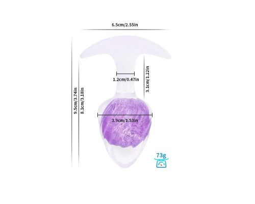 Анальна пробка Liebe Seele Icecream-shaped Crystal Anal Plug - Purple Medium