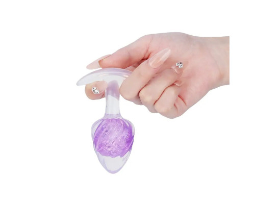 Анальна пробка Liebe Seele Icecream-shaped Crystal Anal Plug - Purple Medium