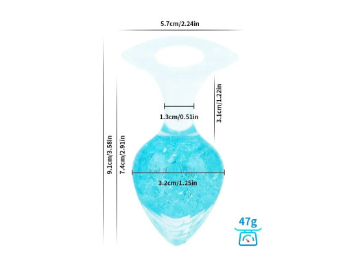 Анальна пробка Liebe Seele Heart-shaped Crystal Anal Plug - Blue Small