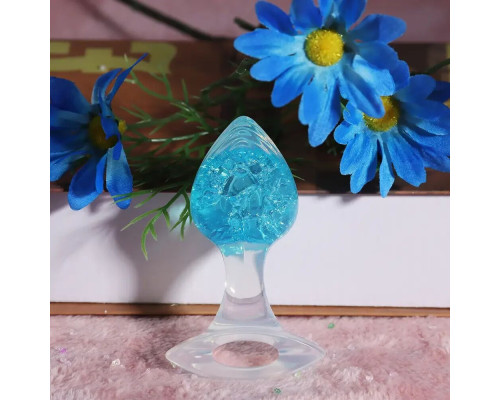 Анальна пробка Liebe Seele Heart-shaped Crystal Anal Plug - Blue Small