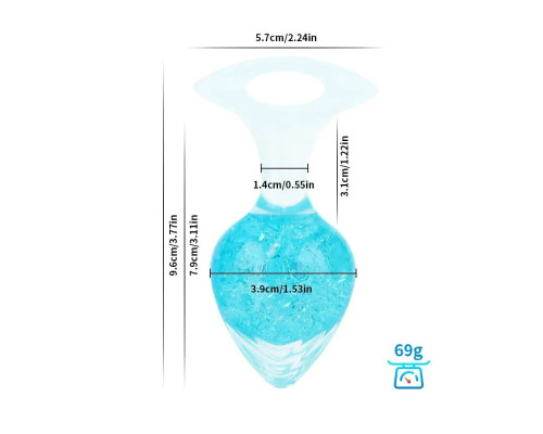 Анальна пробка Liebe Seele Heart-shaped Crystal Anal Plug - Blue Medium