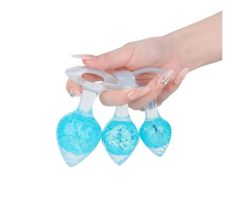 Анальна пробка Liebe Seele Heart-shaped Crystal Anal Plug - Blue Medium