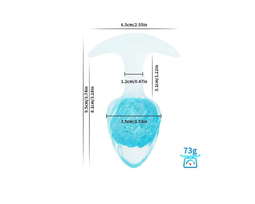Анальна пробка Liebe Seele Icecream-shaped Crystal Anal Plug - Blue Medium