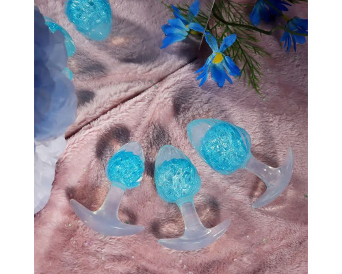 Анальна пробка Liebe Seele Icecream-shaped Crystal Anal Plug - Blue Medium