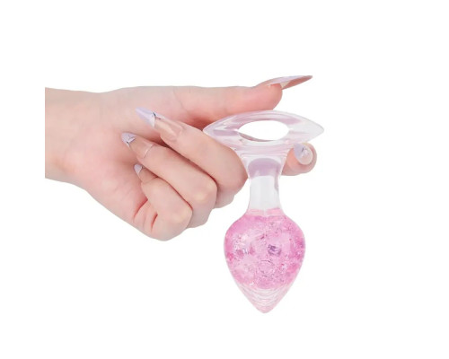 Анальна пробка Liebe Seele Heart-shaped Crystal Anal Plug - Pink Small