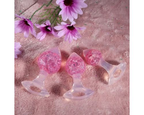 Анальна пробка Liebe Seele Heart-shaped Crystal Anal Plug - Pink Small