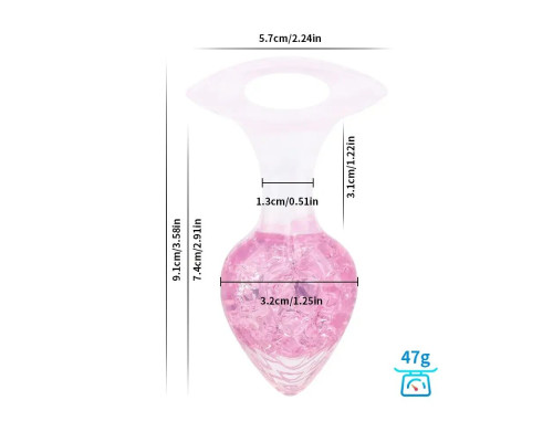 Анальна пробка Liebe Seele Heart-shaped Crystal Anal Plug - Pink Medium