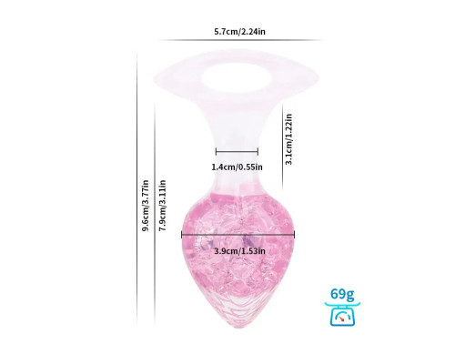 Анальна пробка Liebe Seele Heart-shaped Crystal Anal Plug - Pink Medium