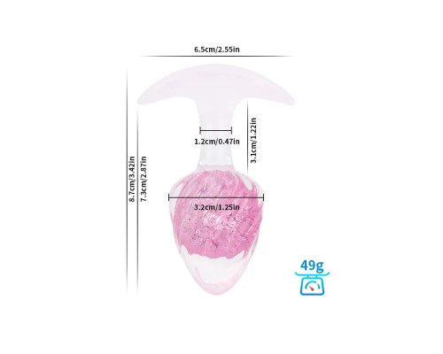 Анальна пробка Liebe Seele Icecream-shaped Crystal Anal Plug - Pink Small