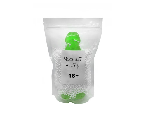 Мило у формі пеніса Чистий Кайф Green size XL, крафтове мило-член, натуральне