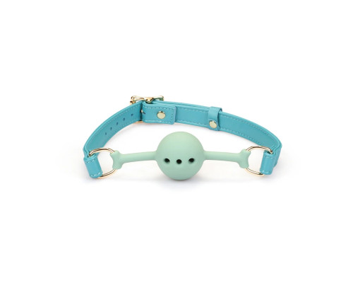 Кляп Liebe Seele Blue Lamb Leather Ball Gag with Velvet Lining