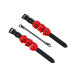Наручники Liebe Seele Flower Rhythm - Black and Red Leather Flowers Hand Cuffs