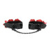Наручники Liebe Seele Flower Rhythm - Black and Red Leather Flowers Hand Cuffs
