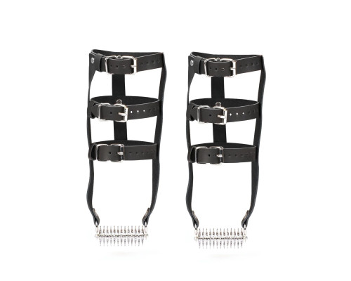 Шкіряна портупея для гомілкостопу зі шпорами Liebe Seele Leather High Heel Ankle Harness Silver