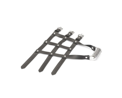 Шкіряна портупея для гомілкостопу зі шпорами Liebe Seele Leather High Heel Ankle Harness Silver