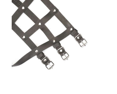 Шкіряна портупея для гомілкостопу зі шпорами Liebe Seele Leather High Heel Ankle Harness Silver