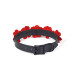 Нашийник з повідцем Liebe Seele Flower Rhythm - Black and Red Leather Flowers collar with Leash