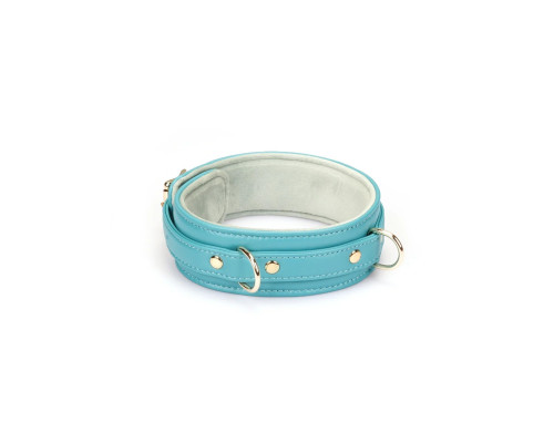 Нашийник з повідцем Liebe Seele Blue Lamb Leather Collar with Velvet Lining