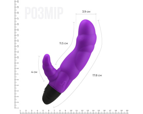 Вібратор рельєфний Adrien Lastic Typhoon Purple зі стимуляцією точки G, два мотора