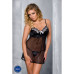 Сорочка приталена з чашечками BRASILIANA CHEMISE black 4XL/5XL - Passion, трусики