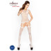 Бодістокінг Passion BS015 white, комбінезон, імітація панчіх і пояса