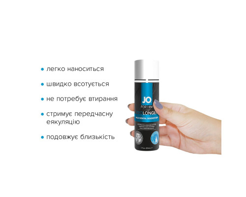 Пролонгувальний спрей JO Prolonger Spray with Benzocaine (60 мл) не містить мінеральних масел