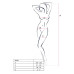 Бодістокінг Passion BS032 white, комбінезон, топ і велика сітка