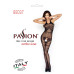 Бодістокінг Passion BS037 black, комбінезон, відкрита спина, халтер