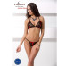 Комплект білизни Passion MELISSA BIKINI L/XL, black, ліф зі шнурівкою і трусики стрінги