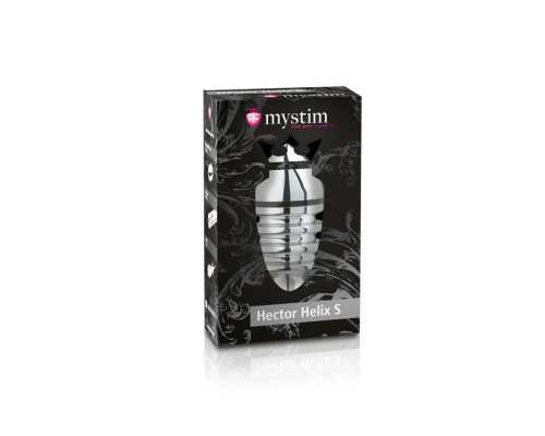 Металева анальна пробка Mystim Hector Helix S для електростимулятора, діаметр 4 см