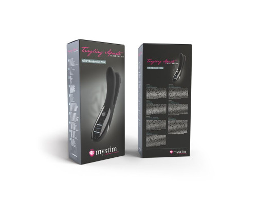 Вібратор подвійний з електростимуляцією Mystim Tingling Aparte eStim Black, міостимулятор