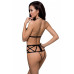 Розпродаж!!! Відвертий боді з елементами стреп JADE BODY black L/XL - Passion Exclusive