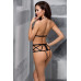Розпродаж!!! Відвертий боді з елементами стреп JADE BODY black L/XL - Passion Exclusive