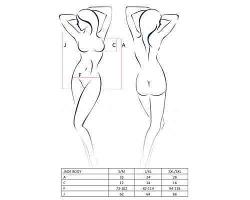 Відвертий боді з елементами стреп JADE BODY black S/M - Passion Exclusive