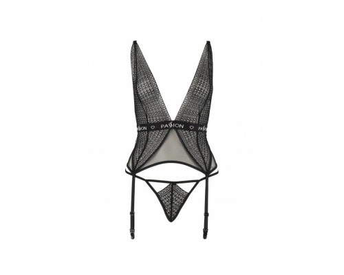 Напівпрозорий корсет Passion Exclusive MIRAJANE CORSET XXL/XXXL, black