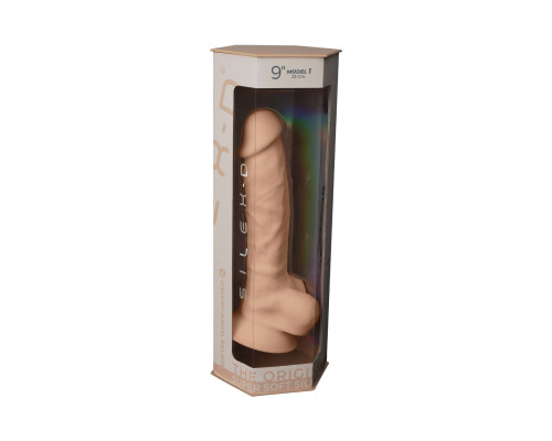 Фалоімітатор SilexD Tomas Flesh (MODEL 1 size 9in), двошаровий, силікон + Silexpan, діаметр 4,9см