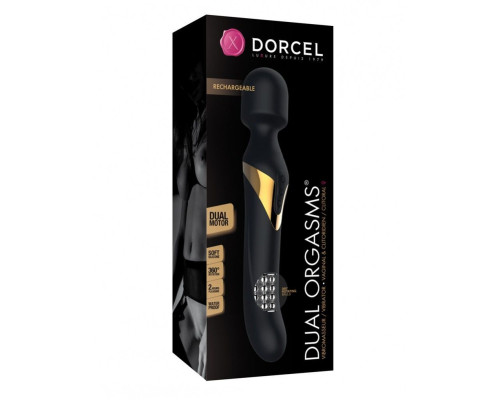 Вібромасажер 2в1 Dorcel Dual Orgasms Gold класичний масажер і вібратор з перлинним масажем