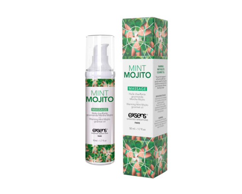 Масажна олія EXSENS Mojito 50мл розігрівальна, без цукру, без парабенів, їстівна