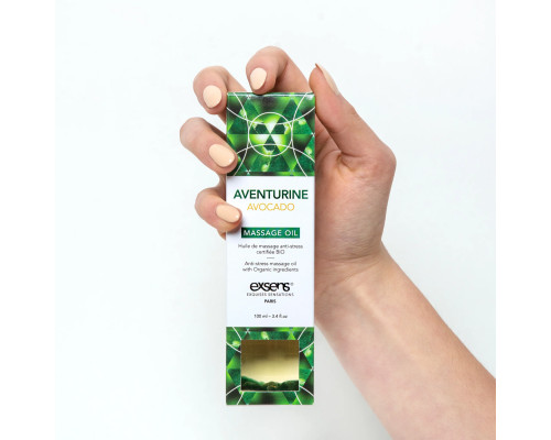 Масажна олія EXSENS Aventurine Avocado (антистрес з авантюрином) 100мл, натуральна