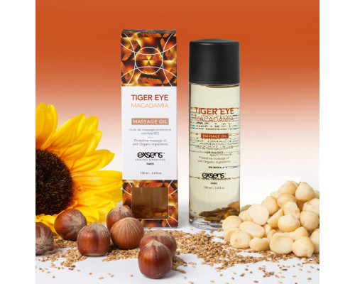 Масажна олія EXSENS Tiger Eye Macadamia (захист з тигровим оком) 100мл, натуральна