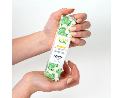 Масажна олія EXSENS Organic Spear Mint 50мл розігрівальна, без цукру, без парабенів, їстівна
